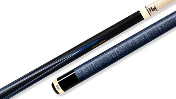 Predator 4 Point Sneaky Pete pool cue with Purple Heart forearm, Blue Points inlay, and no wrap design displaying True Splice construction