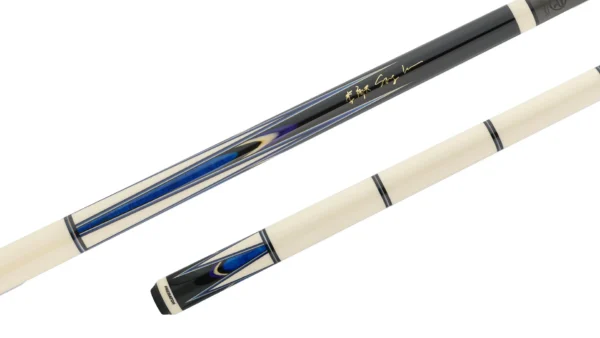 Predator CRM Sang Lee 2-3 Carom Cue with curly maple splices, Sang Lee signature design, and premium Leather Luxe wrap displayed against neutral background