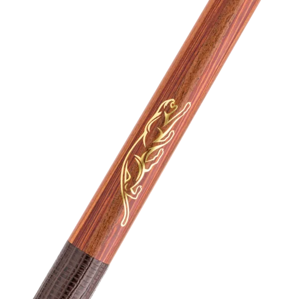 Close-up of alternating Rosewood and Rengas stripe wood pattern on Predator P3 Prowler cue body