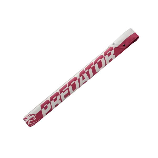 Predator 1x1 hard pool cue case white pink with shoulder strap and matte stainless steel lid, front view