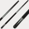 Mezz ACE-2187 billiard cue with ebony butt, WX Sigma shaft, and Wavy 2 joint system, full length view against neutral background
