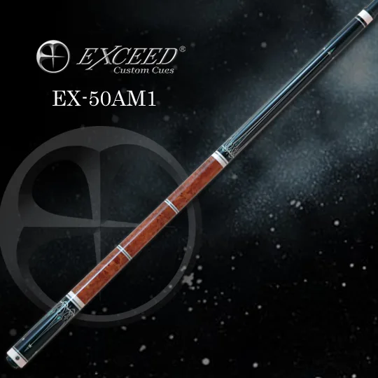Wood grip section of Exceed EX-50AM1 cue with natural material finish
