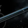 Full length view of Exceed EX-50AM1 billiard cue showing wavy joint and wood grip