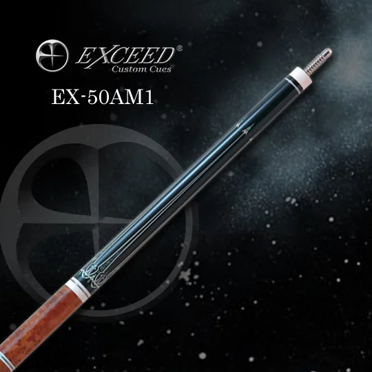 Exceed EX-50AM1 cue butt and grip area showing 50th anniversary designation