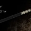 Exceed EXC2-SL5Elf1w limited edition billiard cue with Ebony butt, Elforyn and Paua Shell inlays, and Irish linen wrap displayed in full length