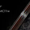Full-length view of Exceed EXD2-092MCT1w billiard cue showing wood grip and inlay details