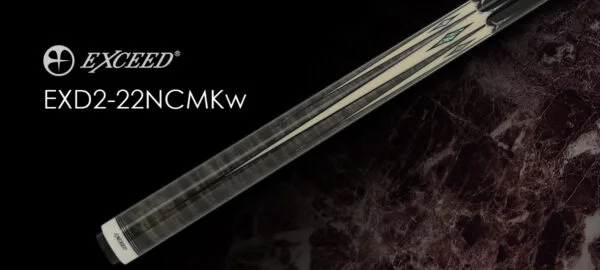 Zan Plus2 M tip detail showing medium hardness leather on Exceed EXD2-22NCMKw billiard cue