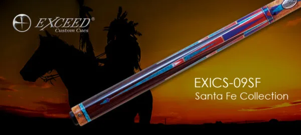 Moori M tip and wavy joint connection on Exceed Santa Fe Collection billiard cue