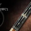 Full-length view of Exceed EXICS2-13WC1 cue showing wood grip wrap design
