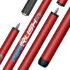 Predator Air Rush Red Jump Cue No Wrap with carbon composite shaft and Uni-Loc quick-release joint, displaying red finish and 13mm shaft diameter