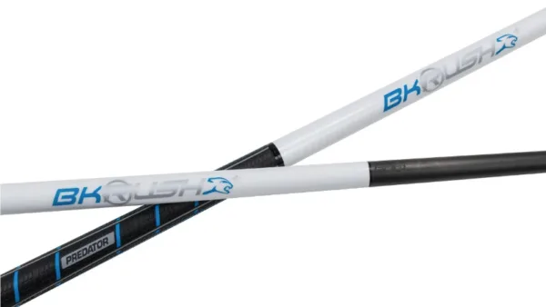 Predator BK Rush+ 30th Anniversary cue full length profile showing interchangeable forearm handle system and Sport Wrap