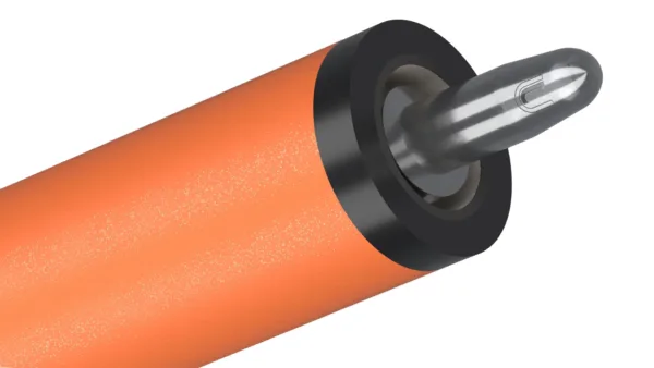 Side-by-side comparison of Predator Air Rush Flare Orange jump cue ready for assembly and play