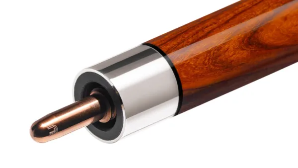 Close-up of Predator Throne 3-5 butt cap and Rose Gold Alloy components